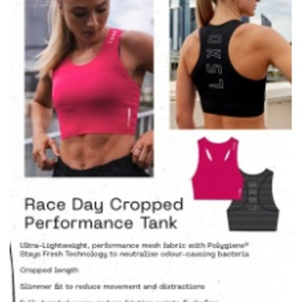 LSKD Race Day Cropped Performance Tank Raspberry Pink XS WTNK00596 NEW NWT - Picture 6 of 16